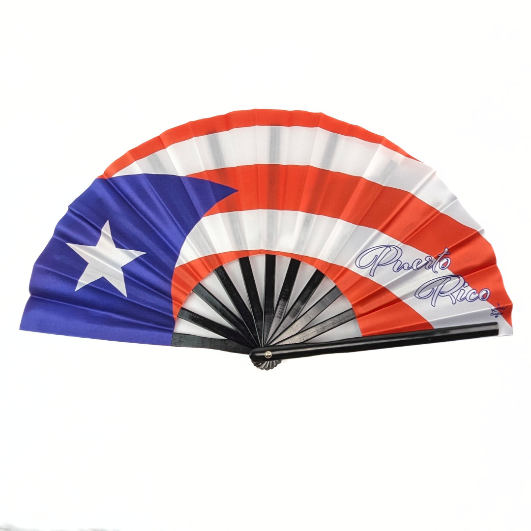 Berühmte Menge Mit Puerto Rico Flaggen Lizenzfreier Vektor