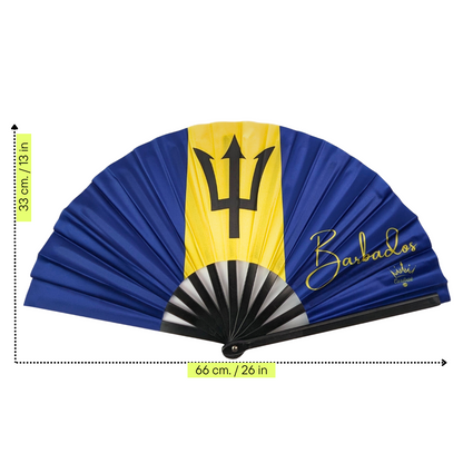 Barbados Folding Hand Fan Flag