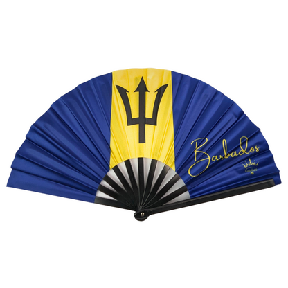 Barbados Folding Hand Fan Flag