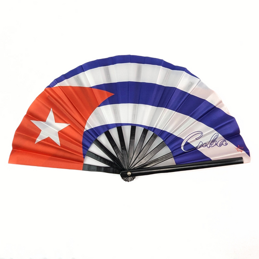 Cuba Folding Hand Fan Flag