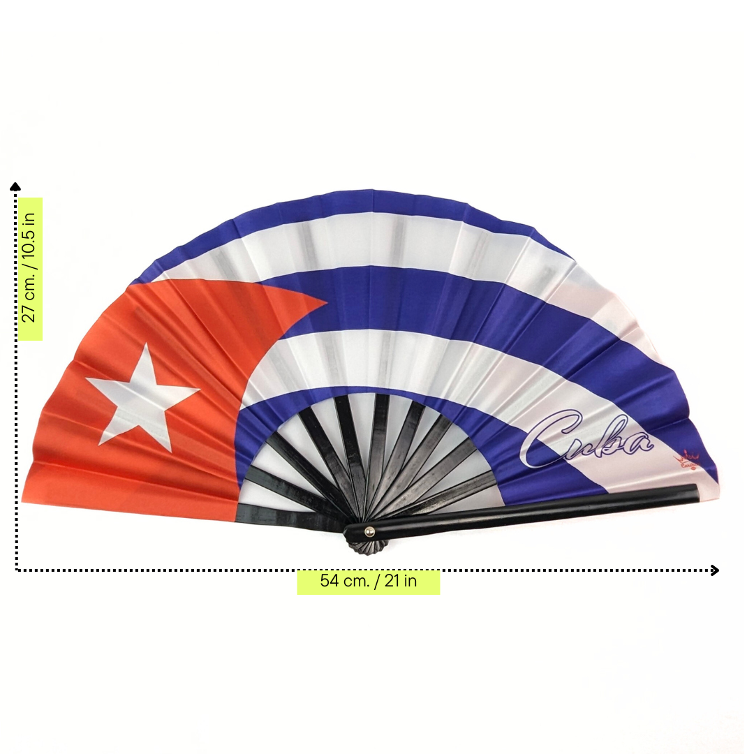 Cuba Folding Hand Fan Flag