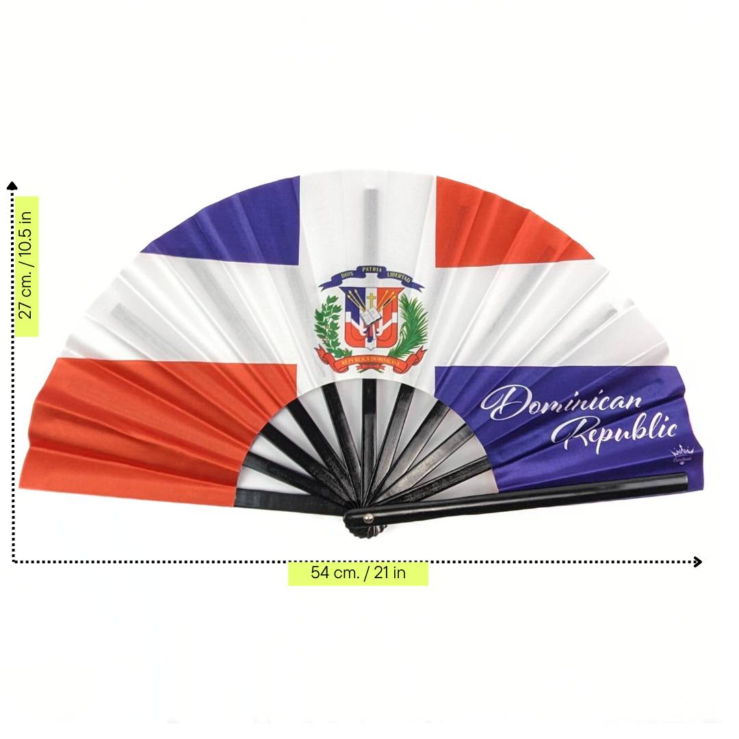 Dominican Republic Folding Hand Fan Flag