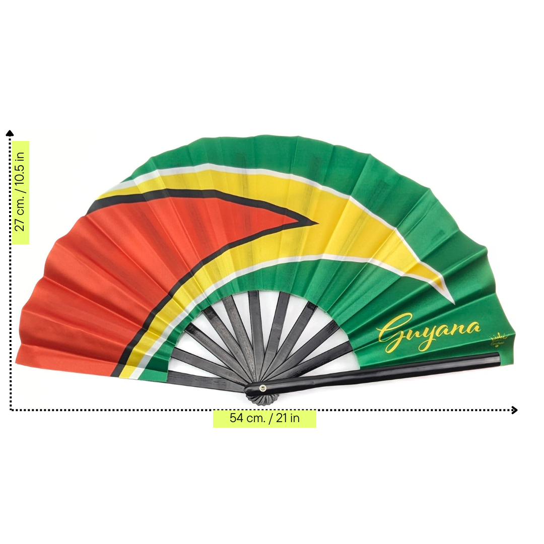 Guyana Folding Hand Fan Flag