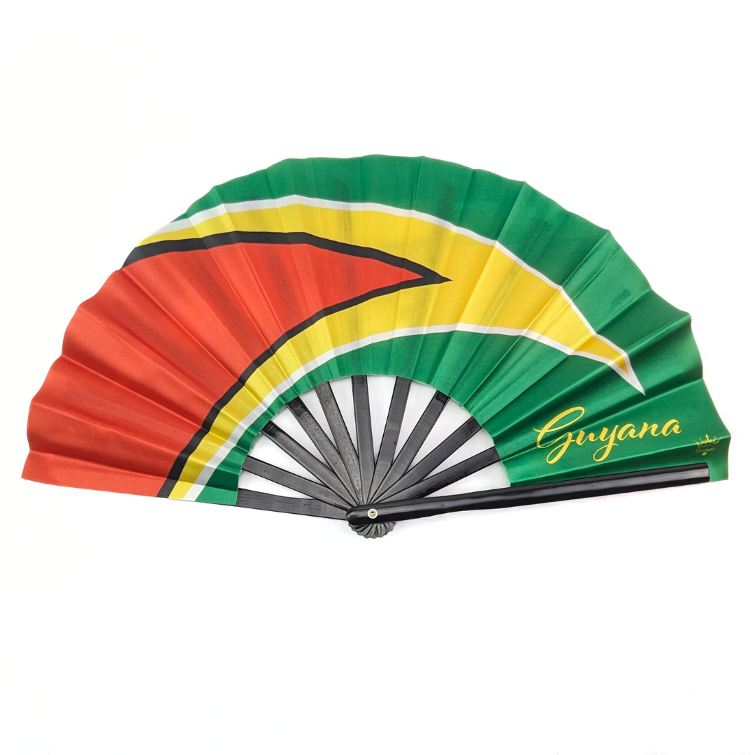 Guyana Folding Hand Fan Flag