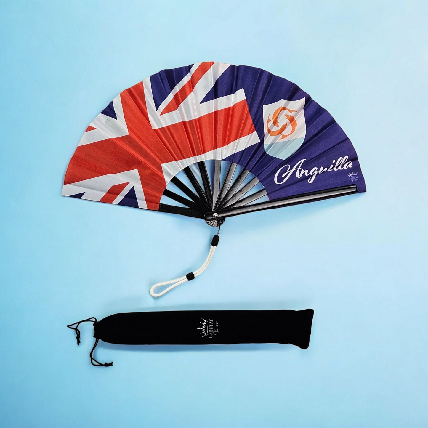 Anguilla Folding Hand Fan Flag