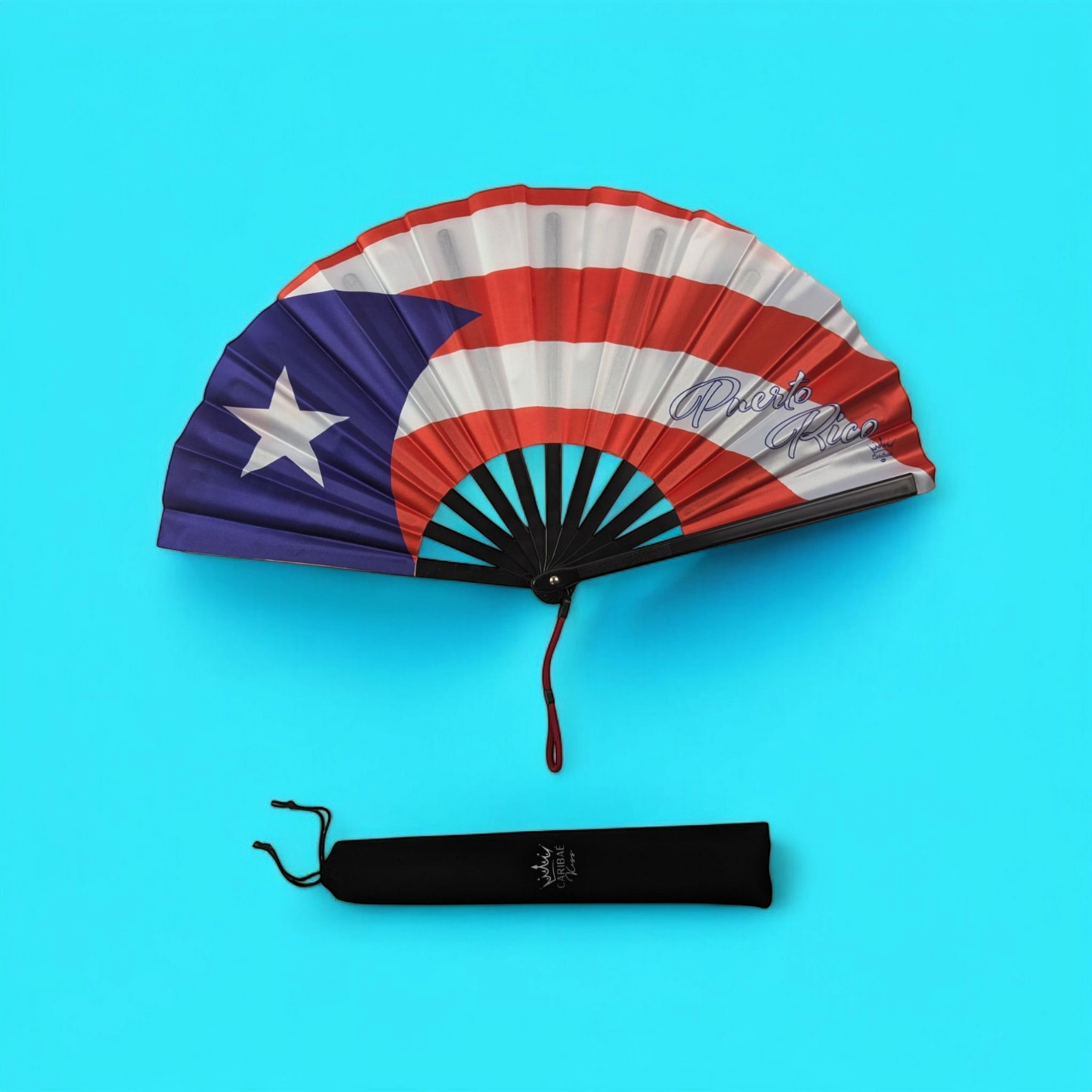 Puerto Rico Folding Hand Fan Flag