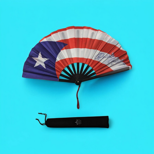 Puerto Rico Folding Hand Fan Flag