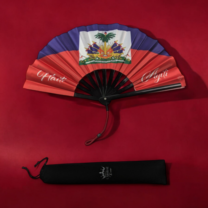 Haiti "Ayiti" Folding Hand Fan Flag