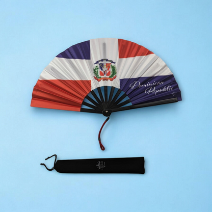 Dominican Republic Folding Hand Fan Flag