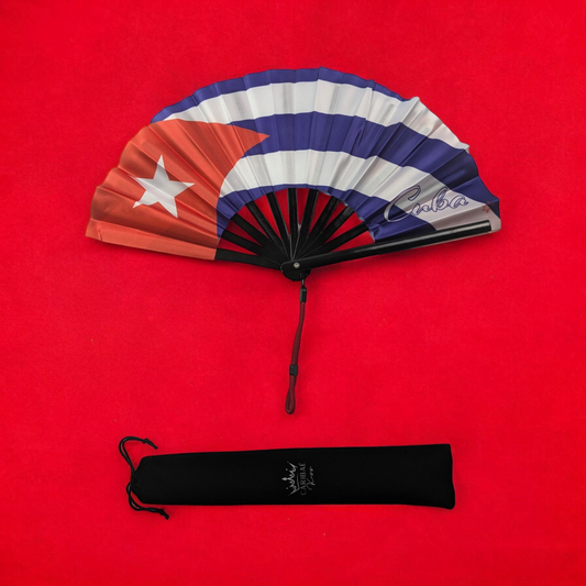 Cuba Folding Hand Fan Flag