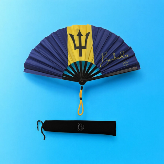 Barbados Folding Hand Fan Flag