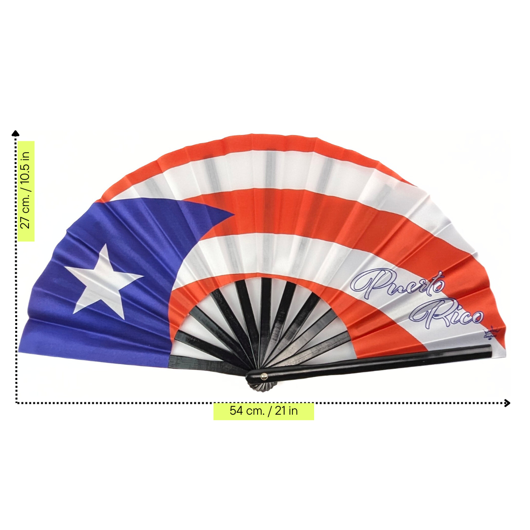 Puerto Rico Folding Hand Fan Flag