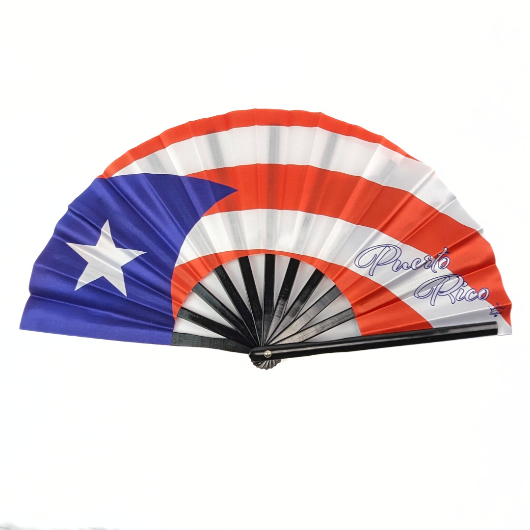 Puerto Rico Folding Hand Fan Flag