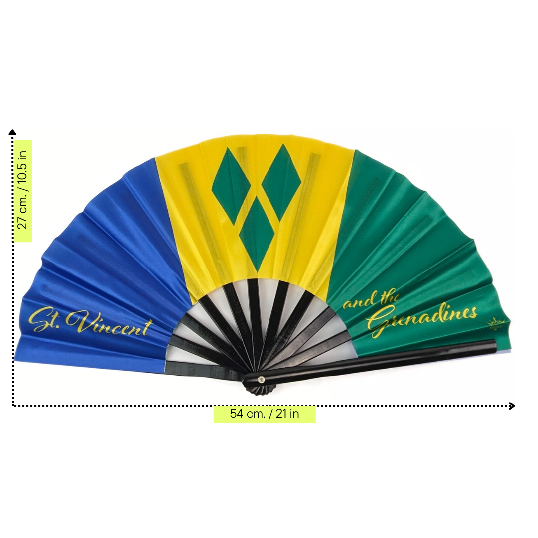 Saint Vincent & the Grenadines Folding Hand Fan Flag