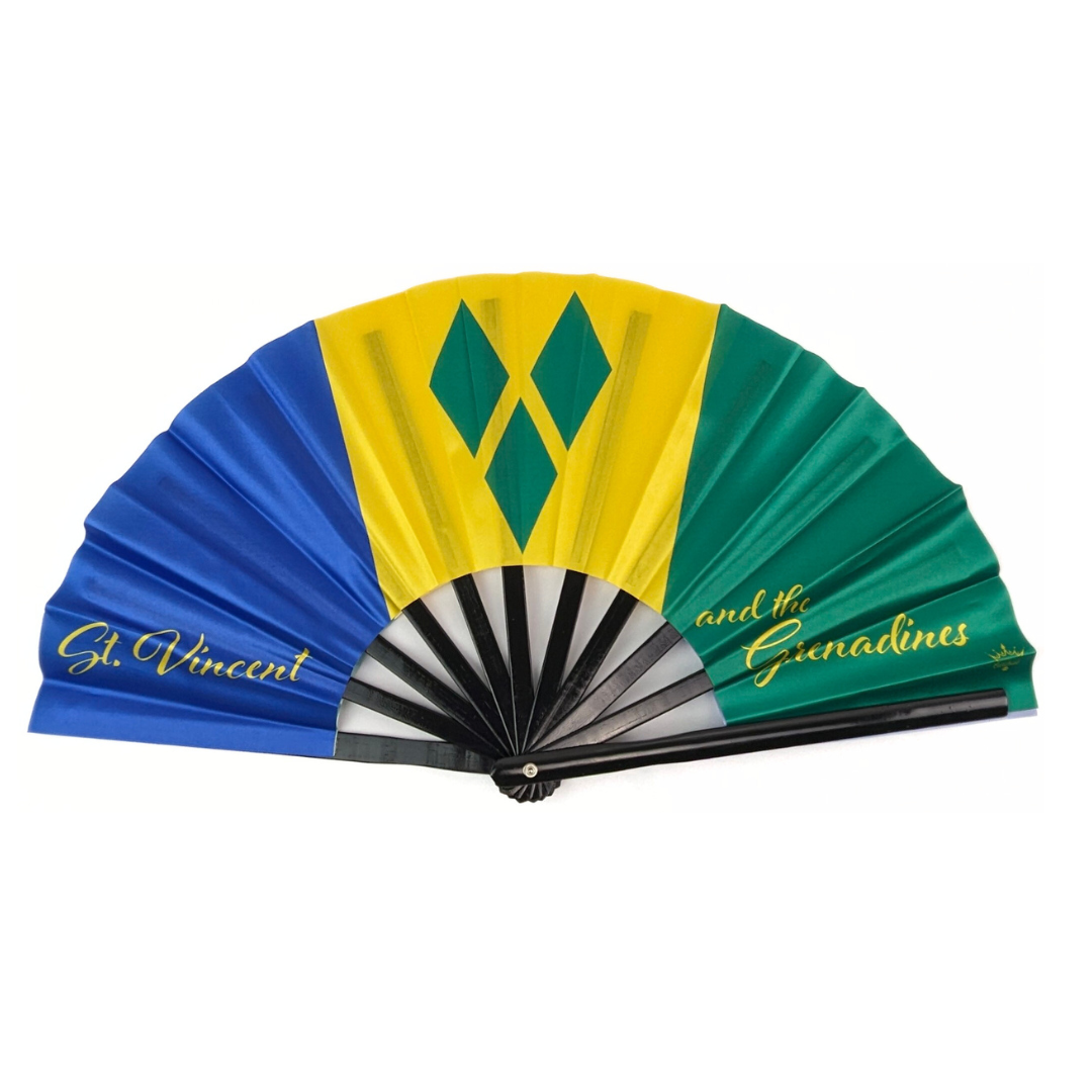 Saint Vincent & the Grenadines Folding Hand Fan Flag