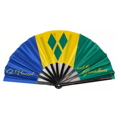 Saint Vincent & the Grenadines Folding Hand Fan Flag