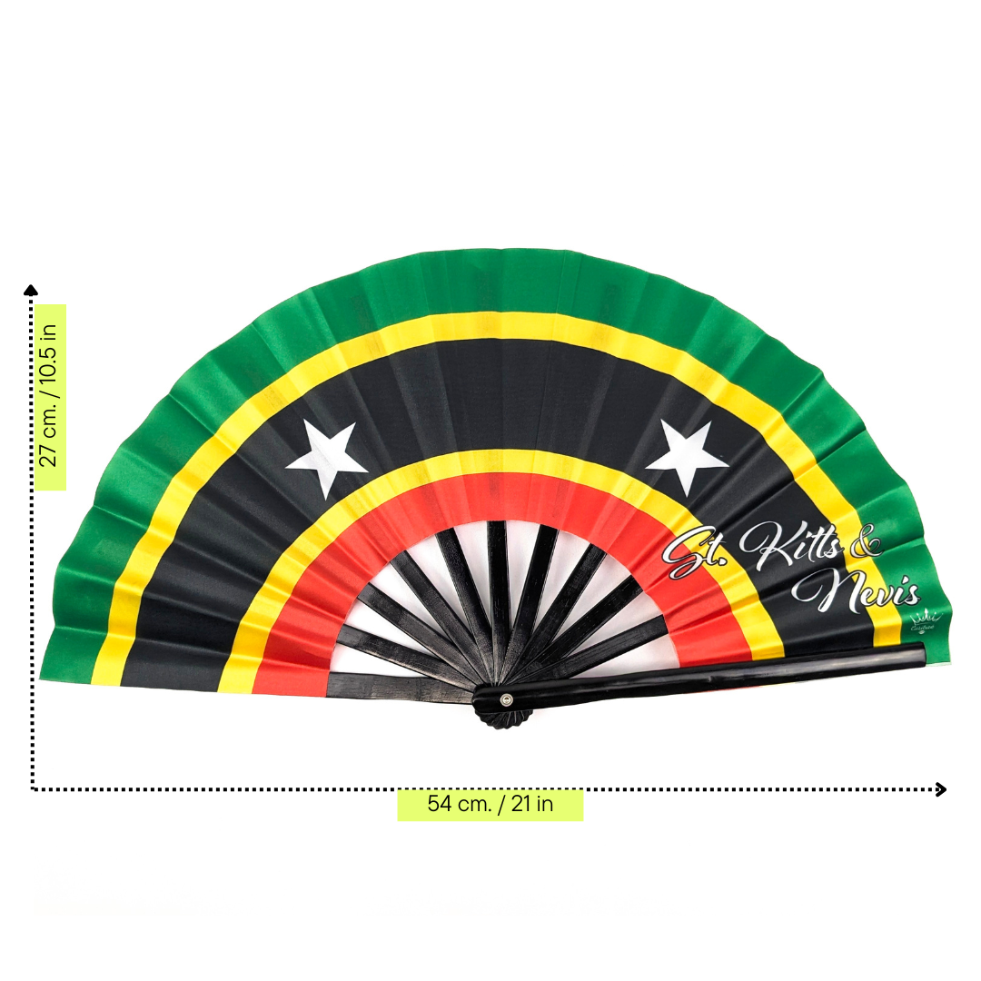 Saint Kitts & Nevis Folding Hand Fan Flag