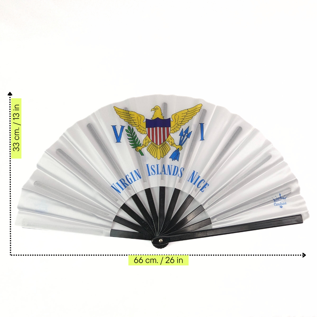 US Virgin Islands Folding Hand Fan Flag