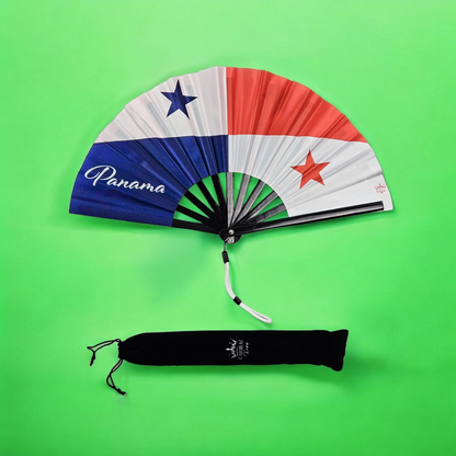 Panama Folding Hand Fan Flag