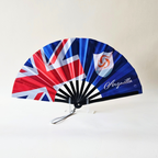 Anguilla flag inspired bamboo folding hand fan
