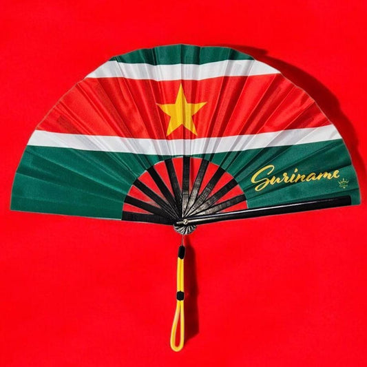 Suriname Folding Hand Fan Flag
