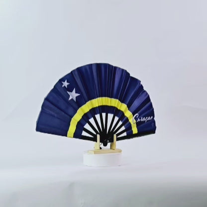 Caribae Kiss Curaçao Folding Hand Fan Flag