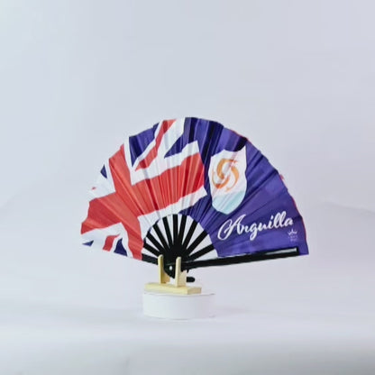 Anguilla Folding Hand Fan Flag