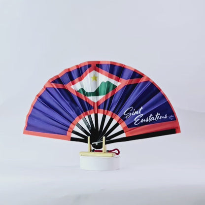 Sint Eustatius (Statia) Folding Hand Fan Flag