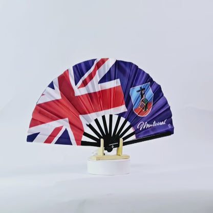 Montserrat Folding Hand Fan Flag