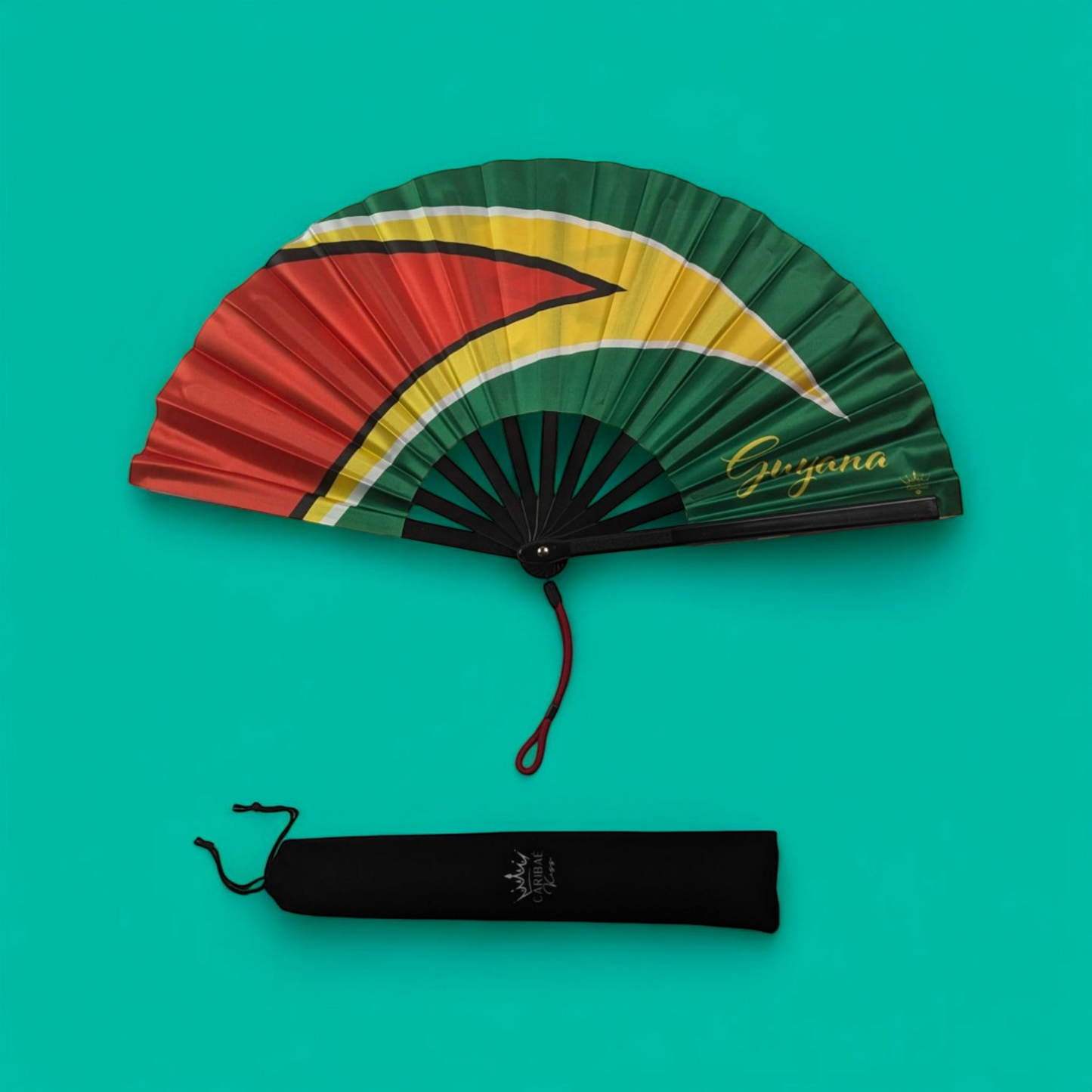 Guyana Folding Hand Fan Flag