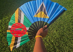Dominica & St. Lucia Caribbean Dual Heritage Hand Fan