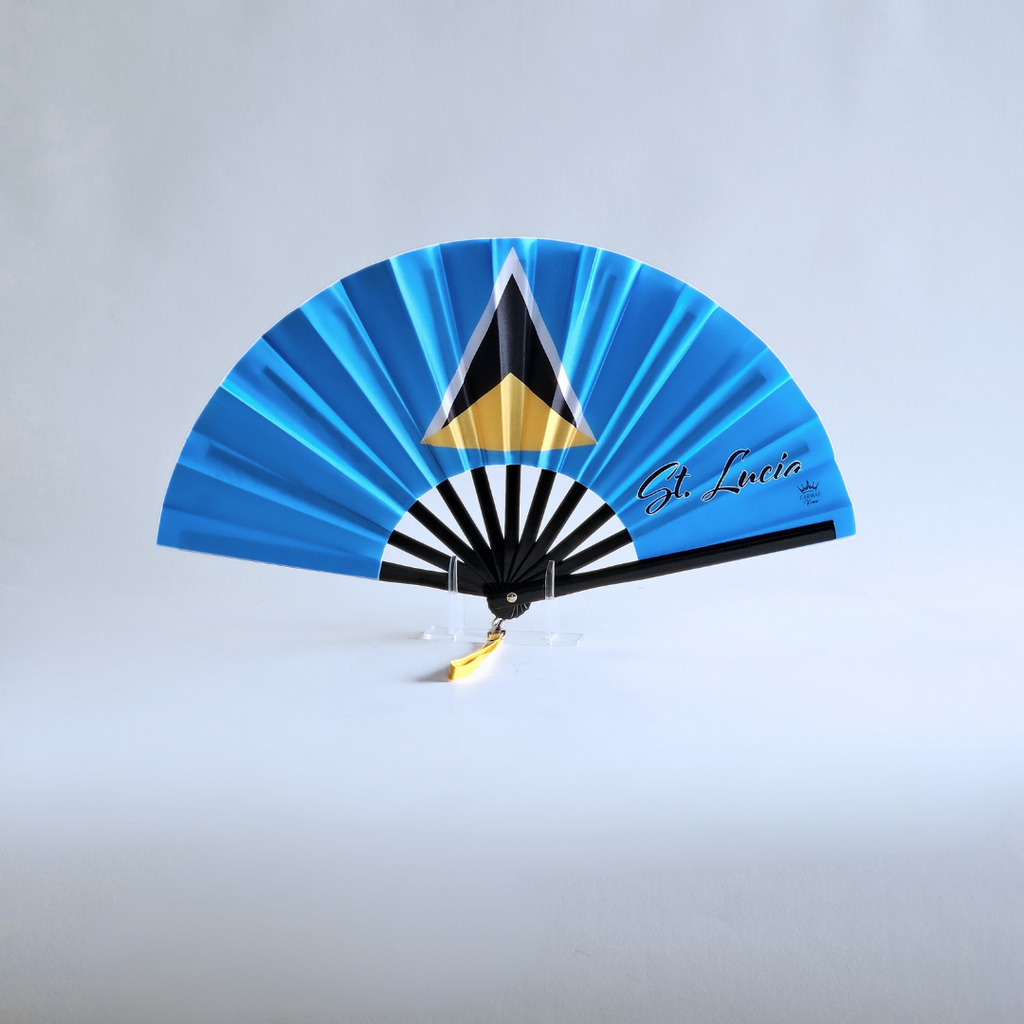 Saint Lucia Folding Fan – Caribbean Heritage Hand Fan