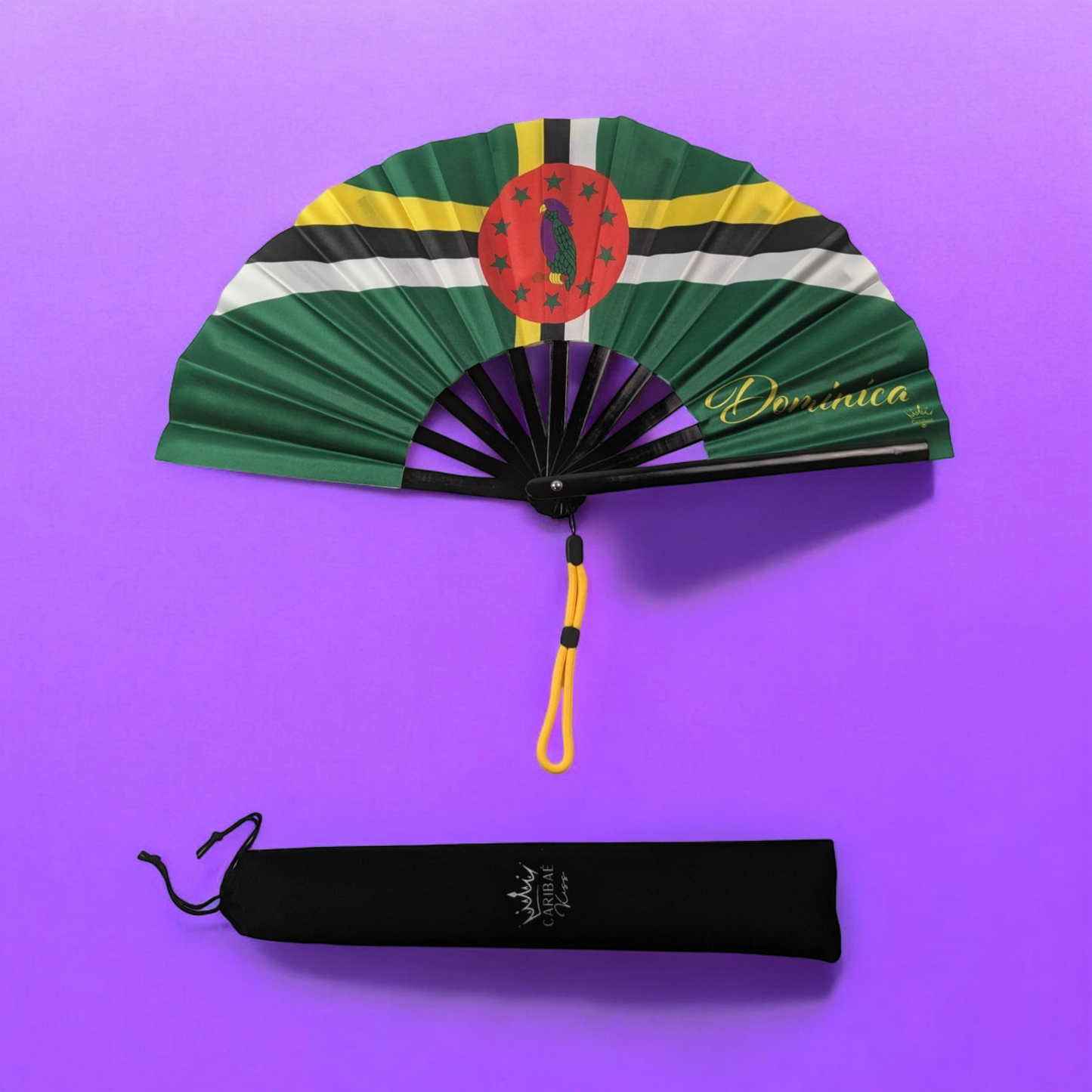 Dominica Folding Hand Fan Flag