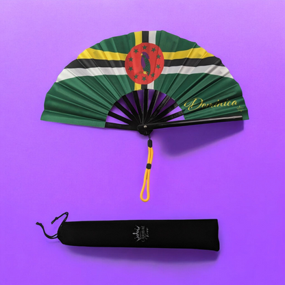 Dominica Folding Hand Fan Flag