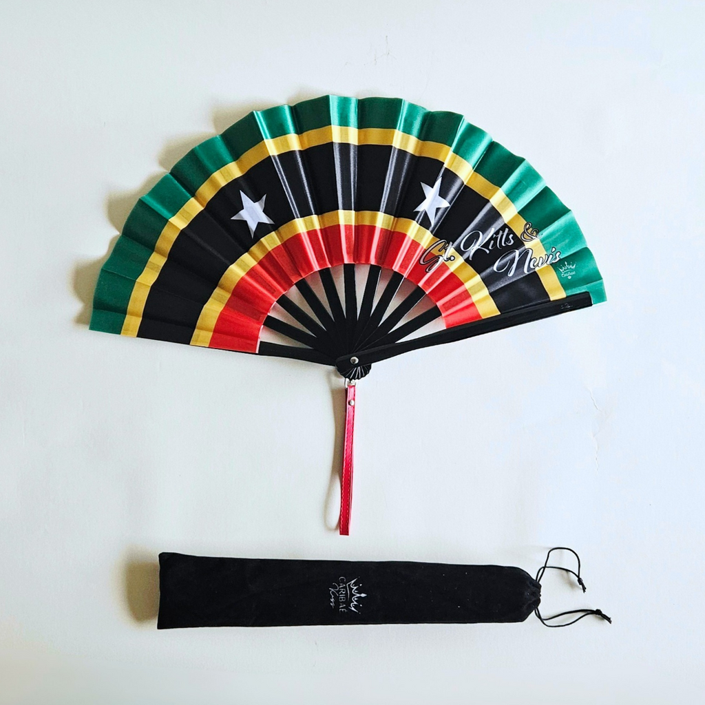 Saint Kitts & Nevis Folding Fan – Caribbean Heritage Hand Fan