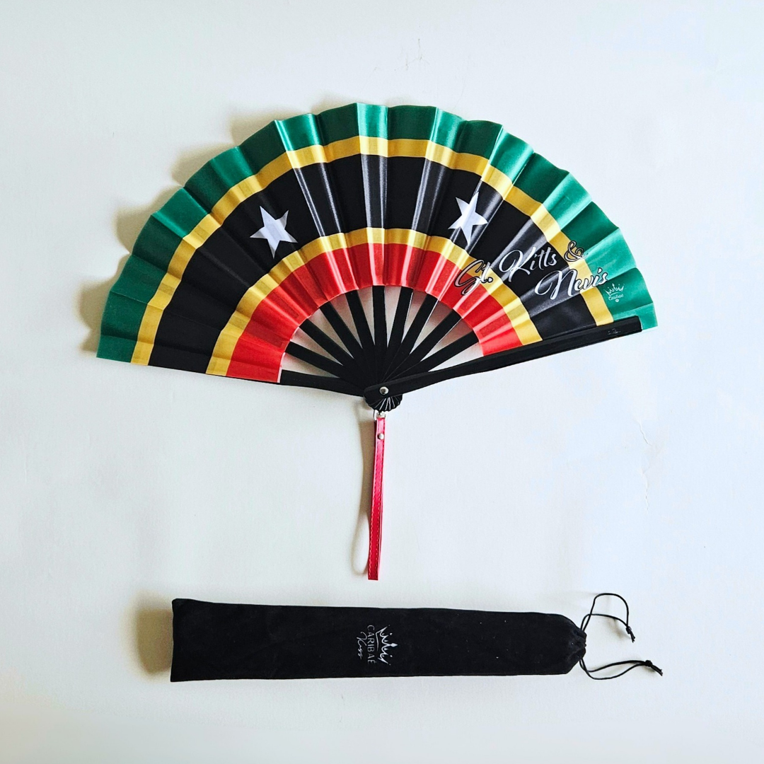 Saint Kitts & Nevis Folding Fan – Caribbean Heritage Hand Fan