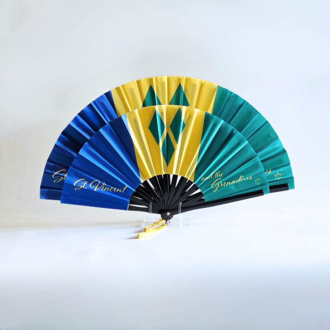 Saint Vincent & the Grenadines Folding Fan – Caribbean Heritage Hand Fan