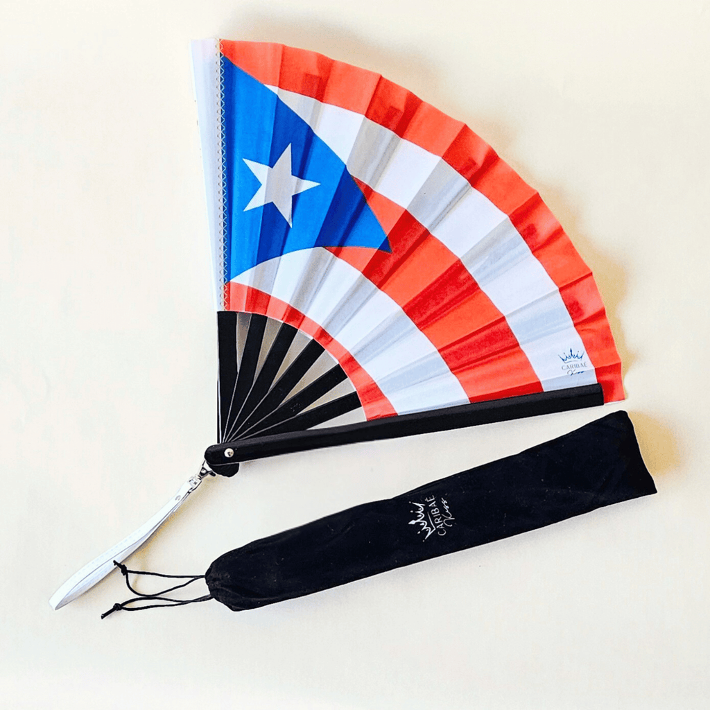 US Virgin Islands & Puerto Rico Folding Fan – Caribbean Heritage Hand Fan
