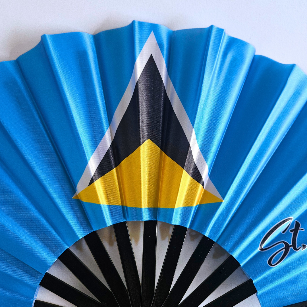 Saint Lucia Folding Fan – Caribbean Heritage Hand Fan