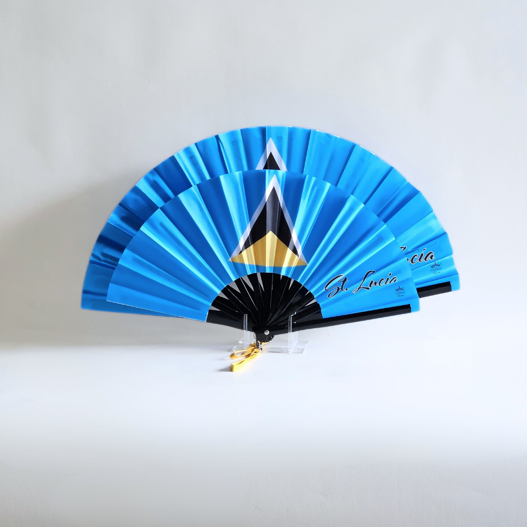 Saint Lucia Folding Fan – Caribbean Heritage Hand Fan