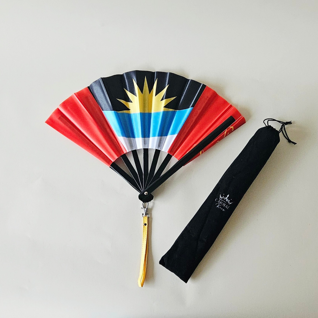 Antigua & Barbuda Folding Fan – Caribbean Heritage Hand Fan