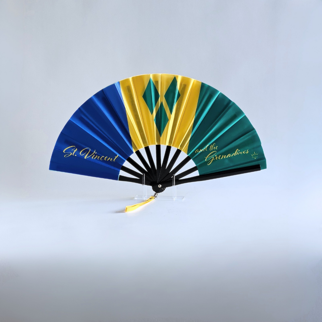 Saint Vincent & the Grenadines Folding Fan – Caribbean Heritage Hand Fan