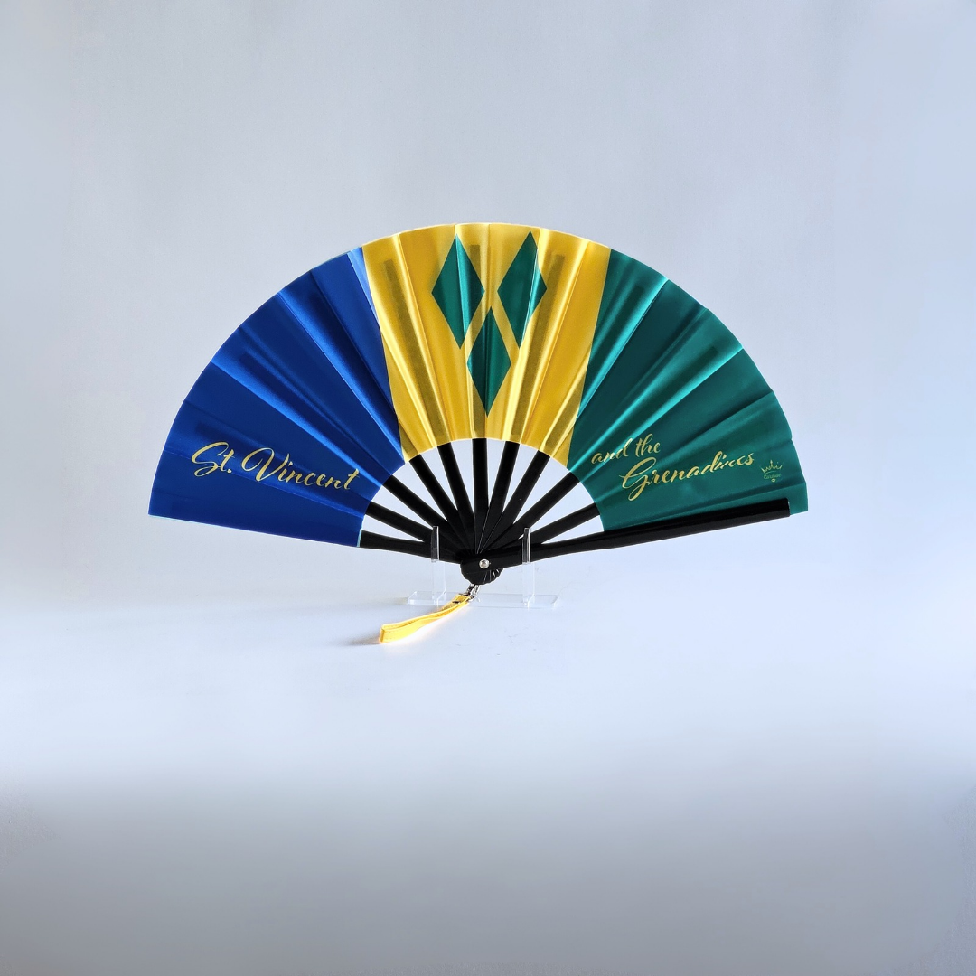Saint Vincent & the Grenadines Folding Fan – Caribbean Heritage Hand Fan